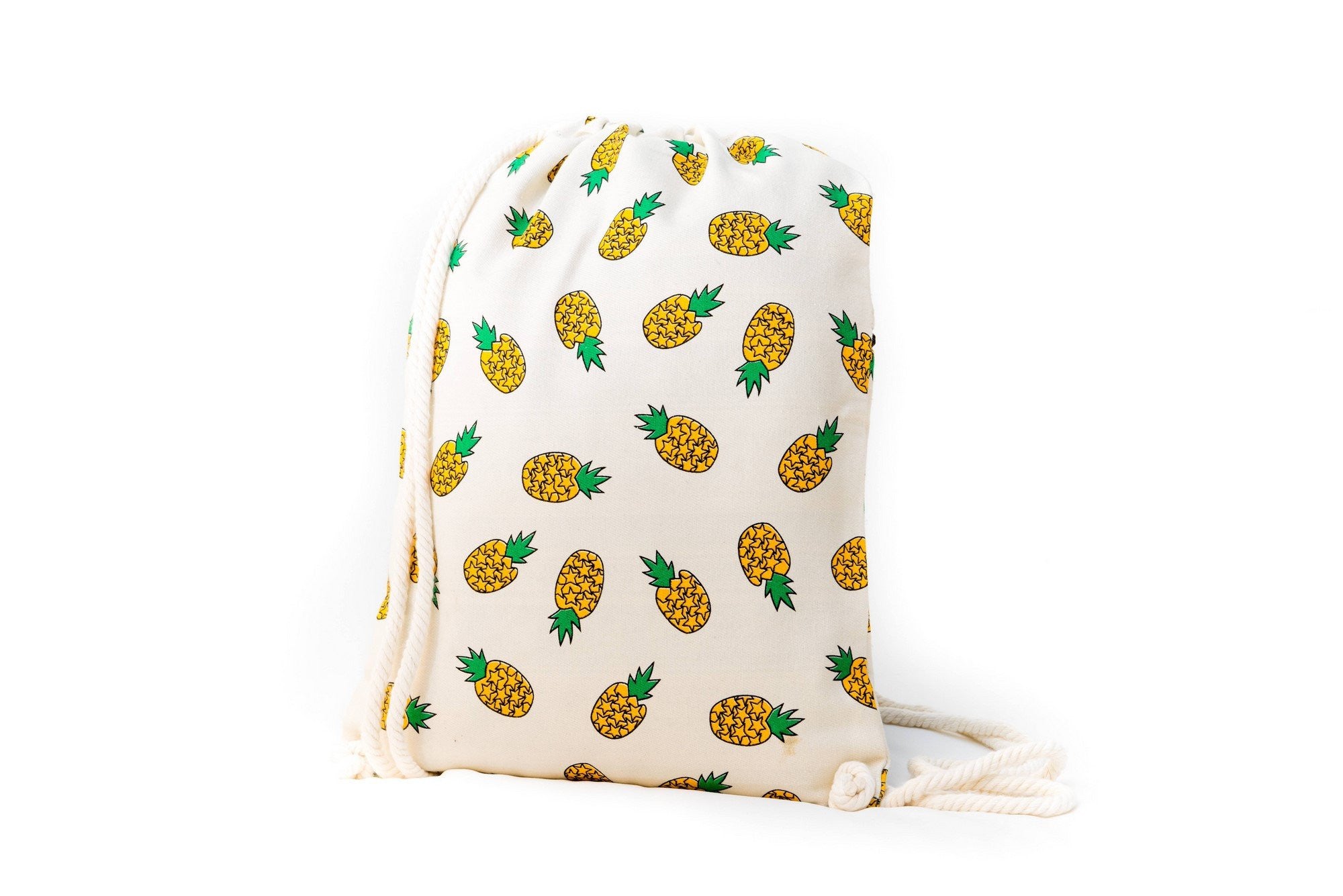 Pineapple Canvas Drawstring Backpack – Lemur Bags