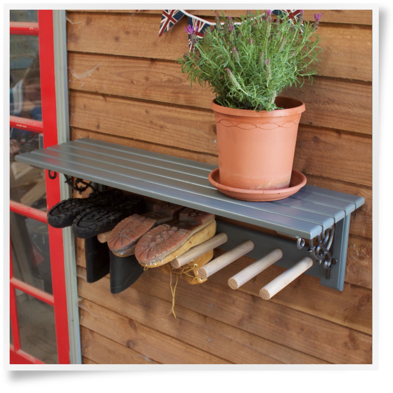 outdoor welly boot storage