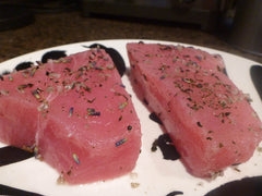 Seared Tuna Steaks with Lavender & Rosemary Sea Salt