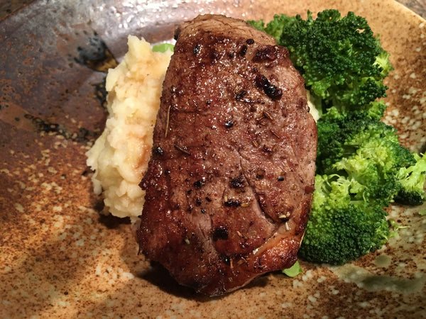 Pan-Seared Beef Tenderloin with Juniper & Rosemary Sea Salt