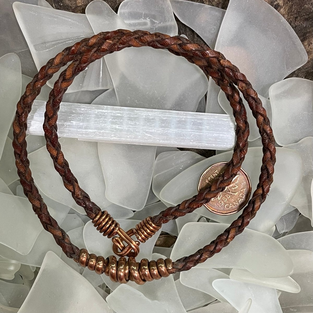 Reclaimed Copper and Leather Necklace - Mother Of Metal - Copper - For Her - For Him
