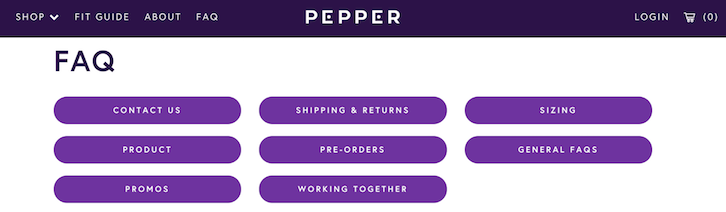 faq voorbeeld Pepper