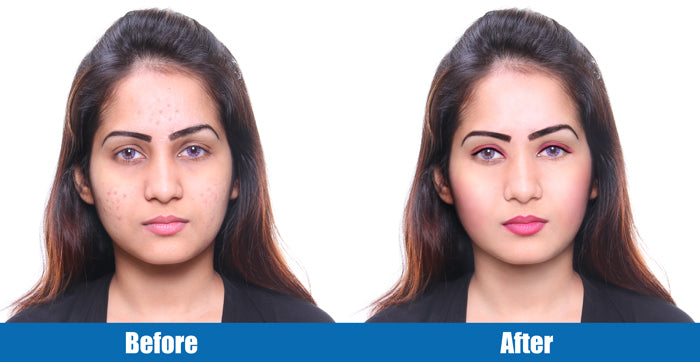 Before and after image of photo retouching