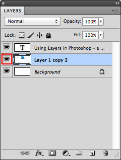 Click on eye icon to make visible of invisible layers