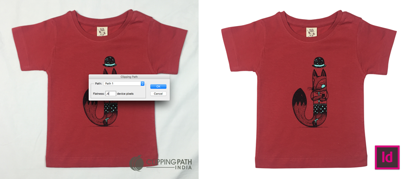 Clipping path sample shown in Indesign
