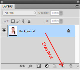 Drag the background layer to duplicate