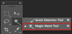 Magic wand tool from tool bar