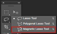 Magnetic lasso tool from tool bar