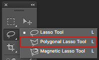 Polygonal lasso tool from tool bar