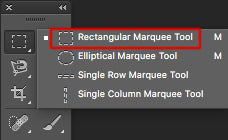 Rectangular Marquee Tool on the toolbar