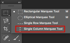 Single Column Marquee Tool on the toolbar
