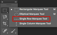 Single Row Marquee Tool on the toolbar