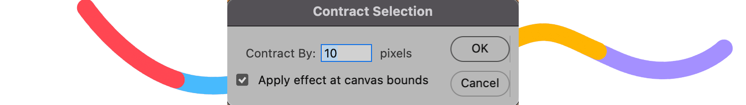 contract selection pop-up Photoshop screenshot