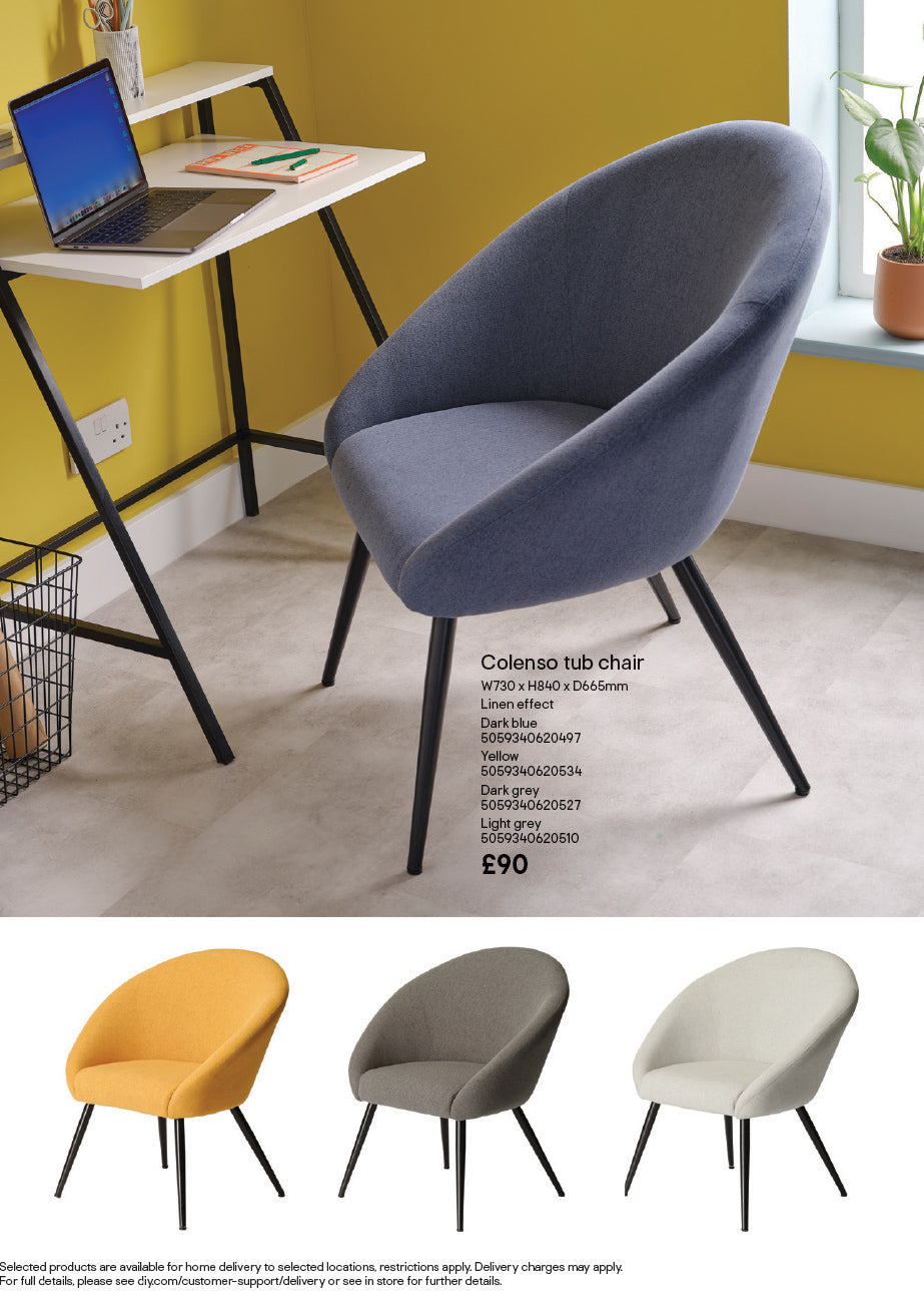 Clip from B&Q print catalog showcasing a chair product for sale