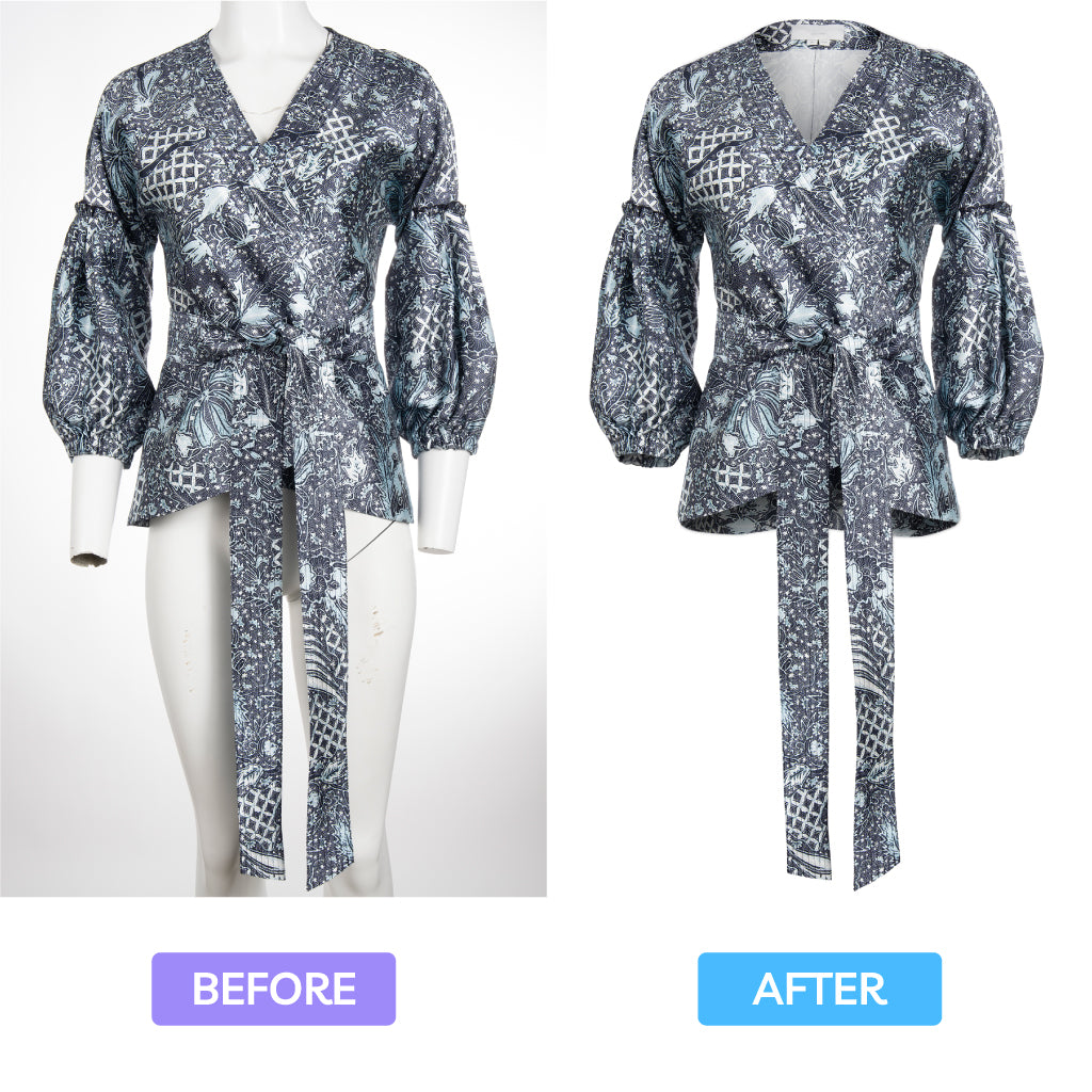 example of ghost mannequin photos, before and after