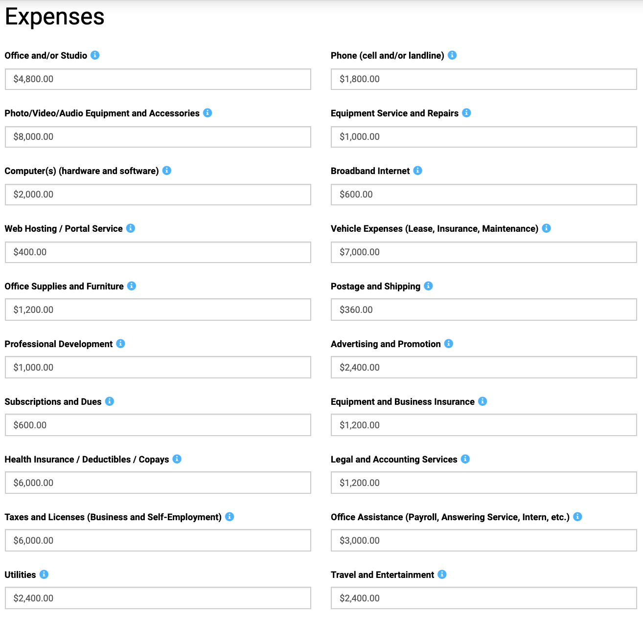 pricing calcuator