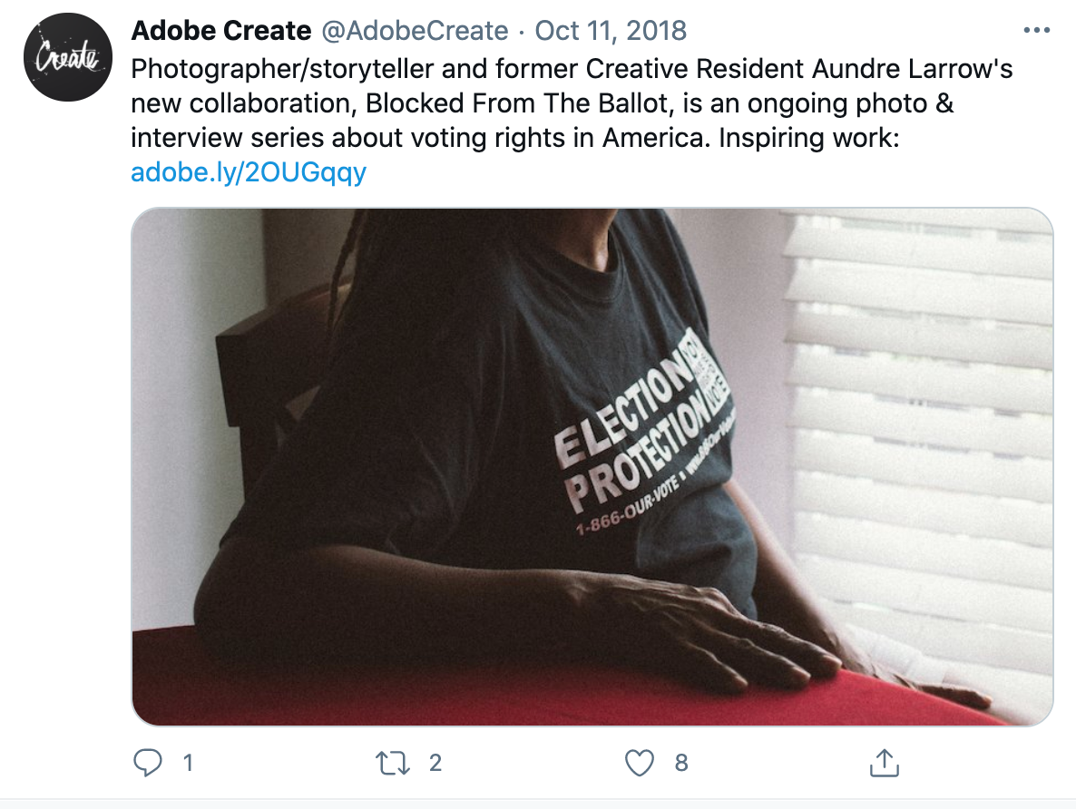 Adobe Create tweet