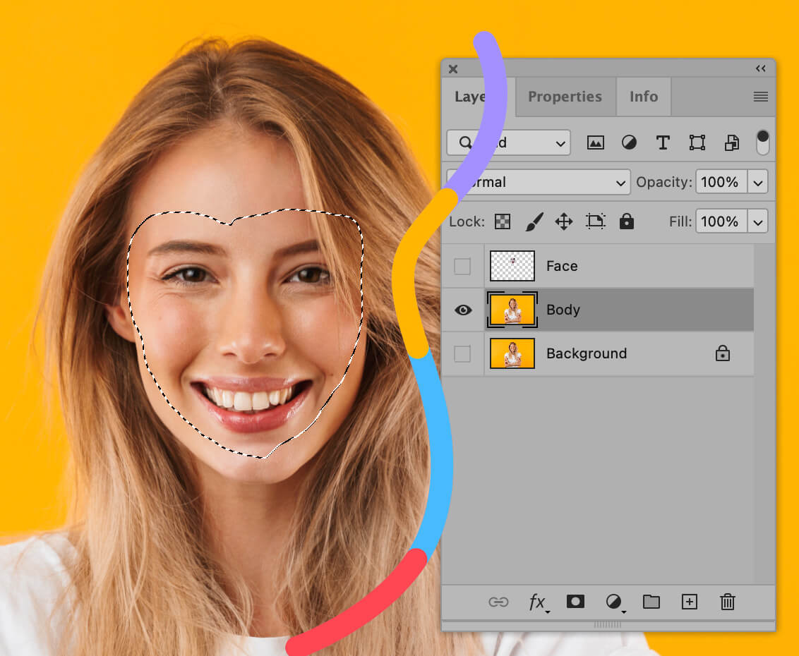 make the new face invisible in Photoshop