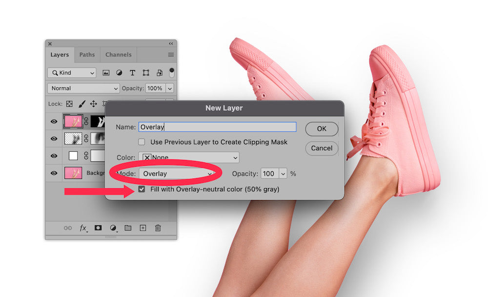 screenshot of overlay color dialog box in Photoshop