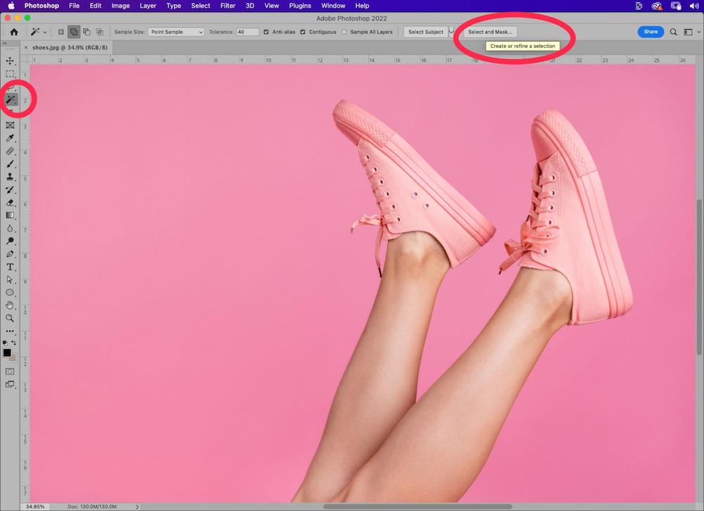 screenshot of Photoshop Select and Mask...