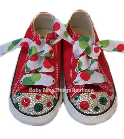 Christmas Swarovski Crystal Bling Converse Shoes – Baby Bling Things Boutique