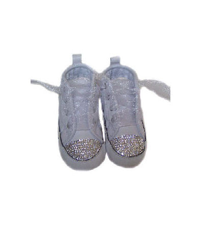Swarovski Crystal Clear Bling Converse Crib Shoes – Baby Bling Things Boutique