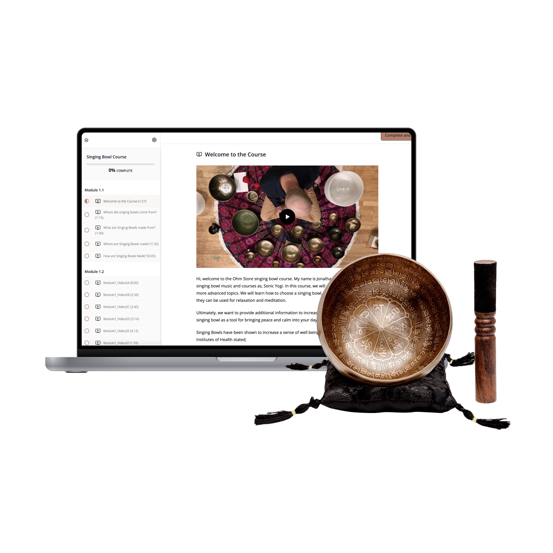 The Singing Bowl Course: 52 Lesson Digital Course On Mastering Your Singing Bowl and Sound Therapy - The Ohm Store product image