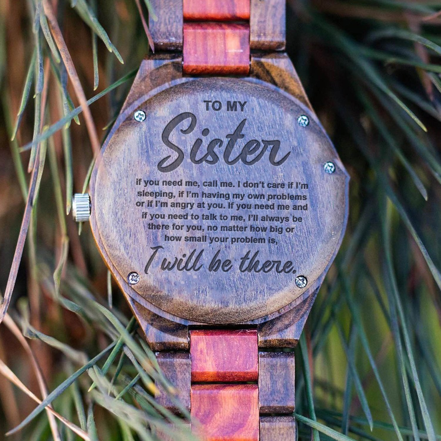 My Sister I Ll Be There Wood Watch Birthstone Deals