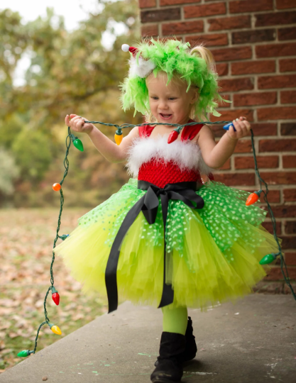 Grinch Inspired Girls Tutu Dress 