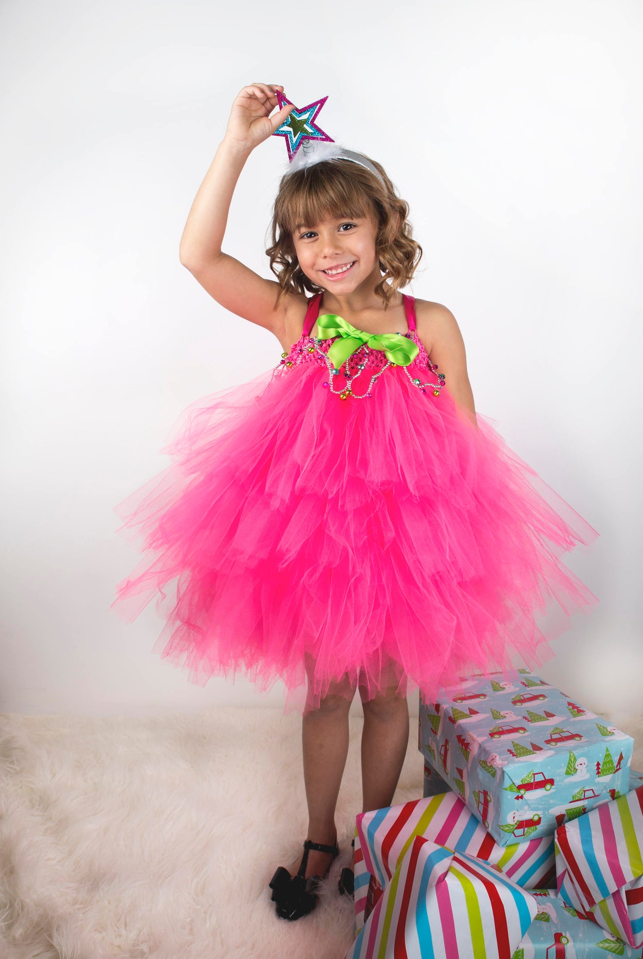 Girls Christmas Tree Inspired Tutu Dress Outfit — All Dressed Up Couture