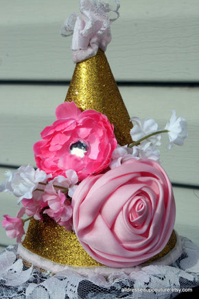Girls 1st Birthday Flower Party Hat