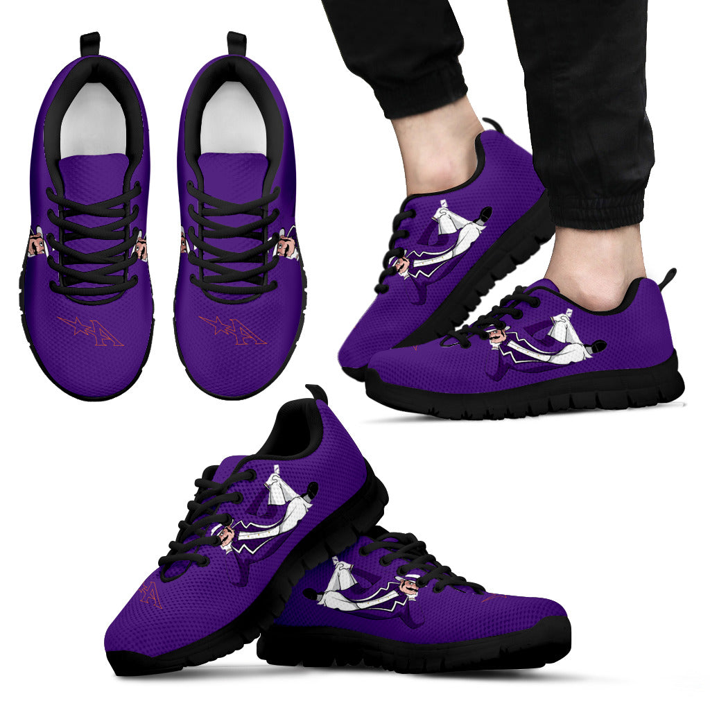 purple athletic shoes