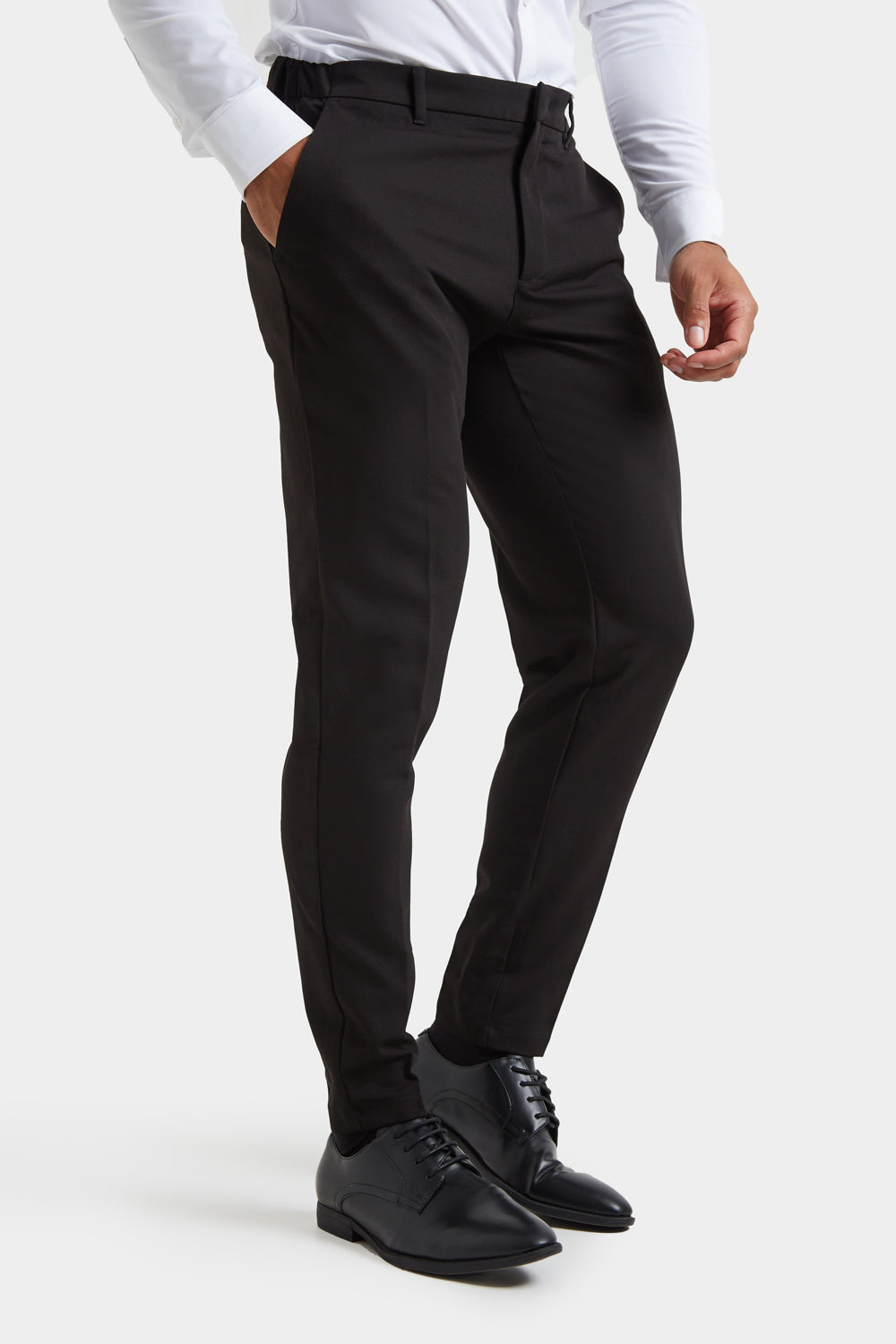 Muscle Fit Essential Trousers in Black - TAILORED ATHLETE product image