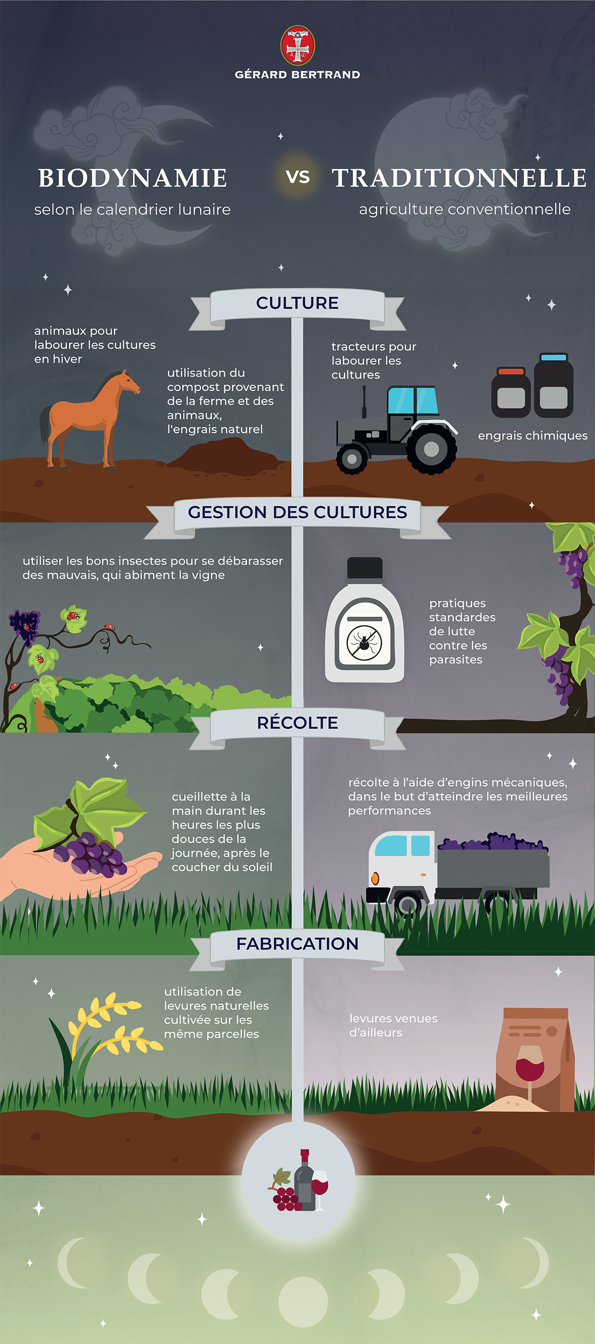 Infographie biodynamie traditionnelle