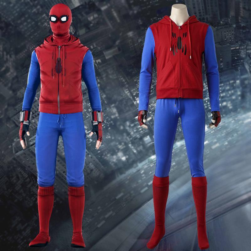 Spider-Man Homecoming Peter Parker Hoodie Zipper Jacket Cosplay Costum
