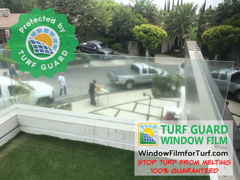 windows melting artificial grass turf