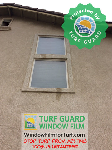 Turf Guard Window Film installation to stop artificial grass melting from windows