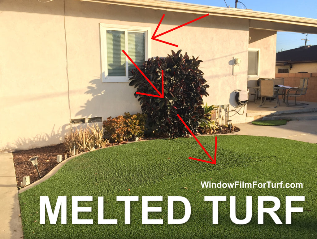 artificial grass melting from windows