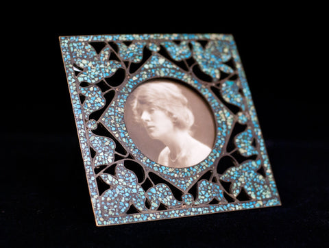 anglo indian turquoise bronze photo frame