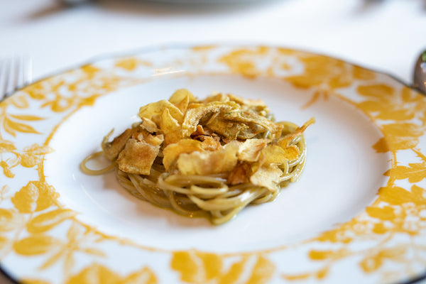 Midday + Midnight ... Spaghettata - Spaghettini, Artichoke Ceviche, Mint