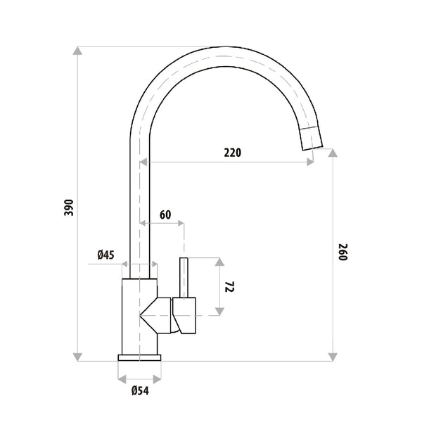 Elle Project 304 Stainless Steel Mixer Dimensions