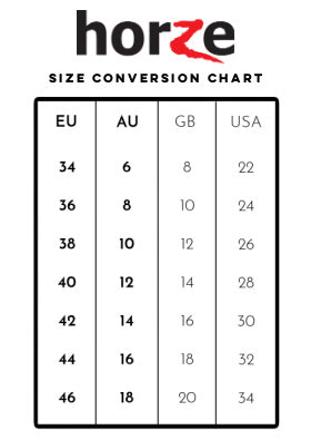 Photo of Horze Size Conversion Chart