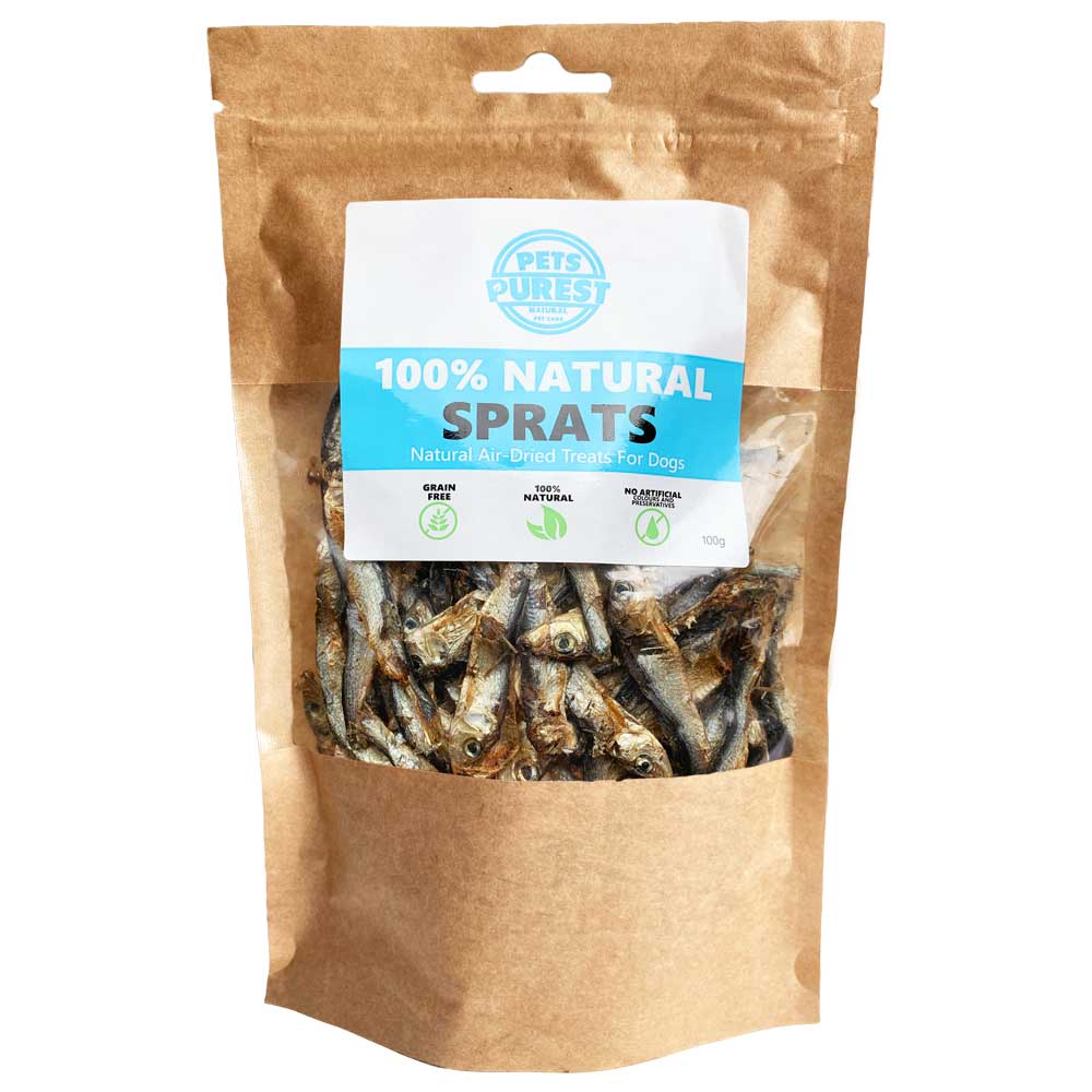 Image of Dried Sprats For Dogs & Pets - 100g Bag - 100% Natural Treats For Dogs - Pets Purest