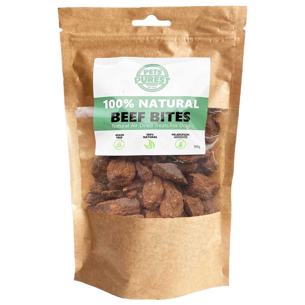 Image of Pets Purest 100% Natural Pure Beef Bites Pet Treats - 300g Bag