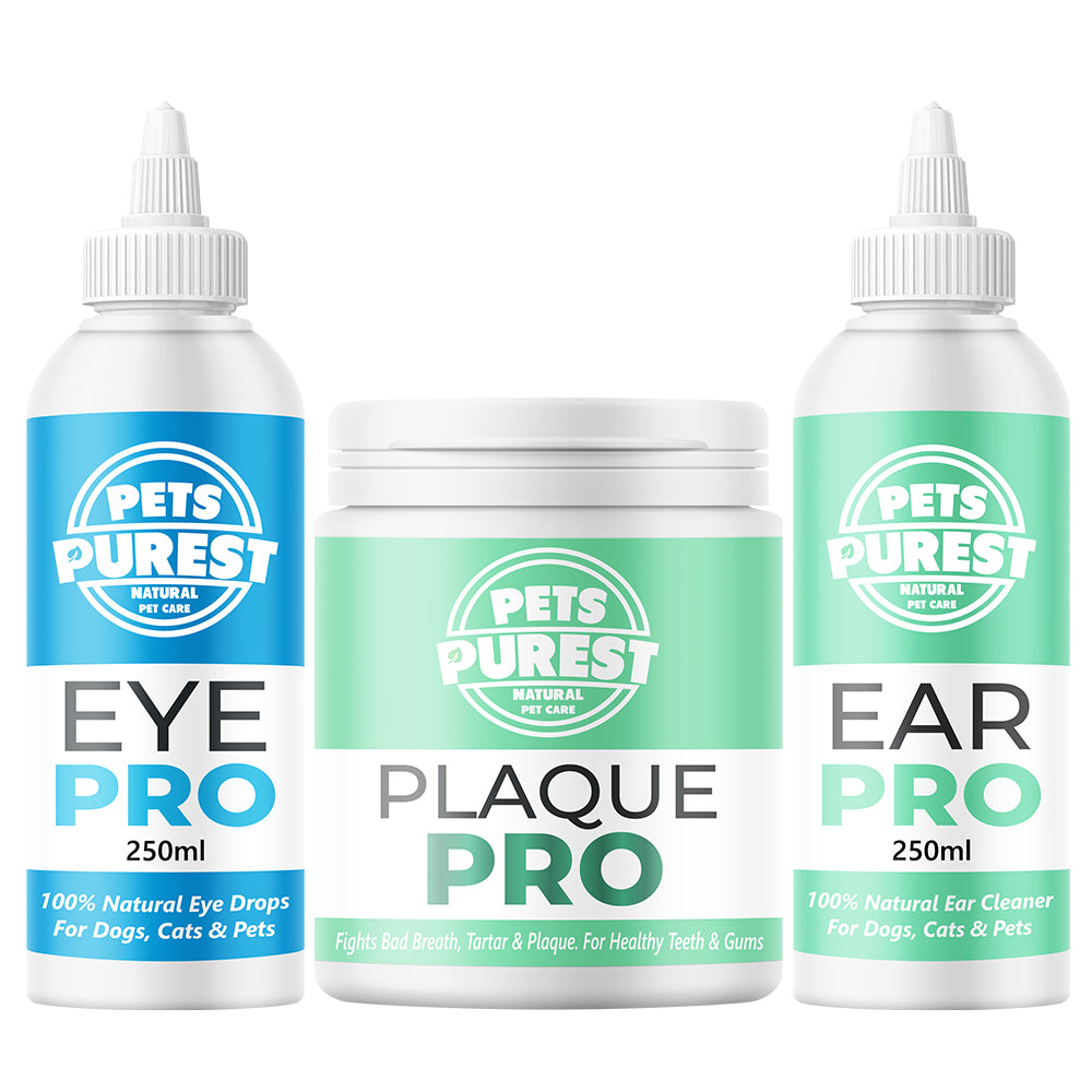 Image of Pets Purest Health Bundle - Eye Pro, Ear Pro & Plaque Pro - 100% Natural Pet Products