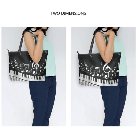 Women Shoulder Bags Piano, Handbags Musical Print