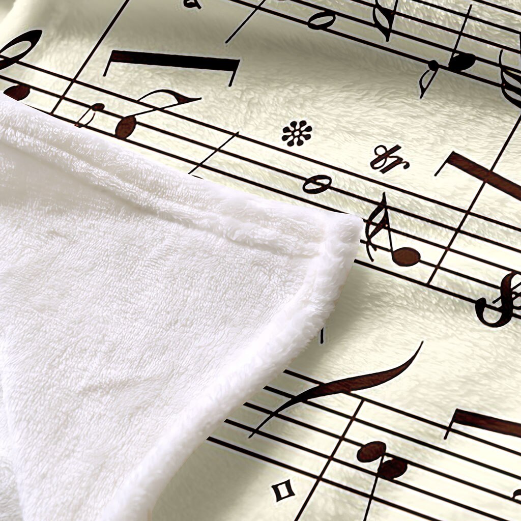 Music Note Printed Flannel Blanket - Artistic Pod