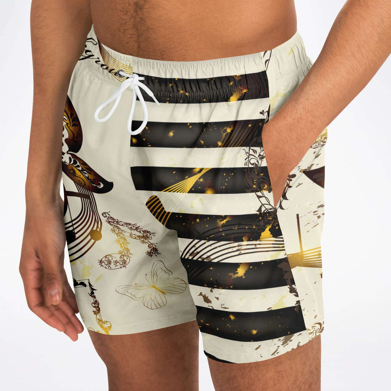 Music Notes Piano Shorts - Artistic Pod