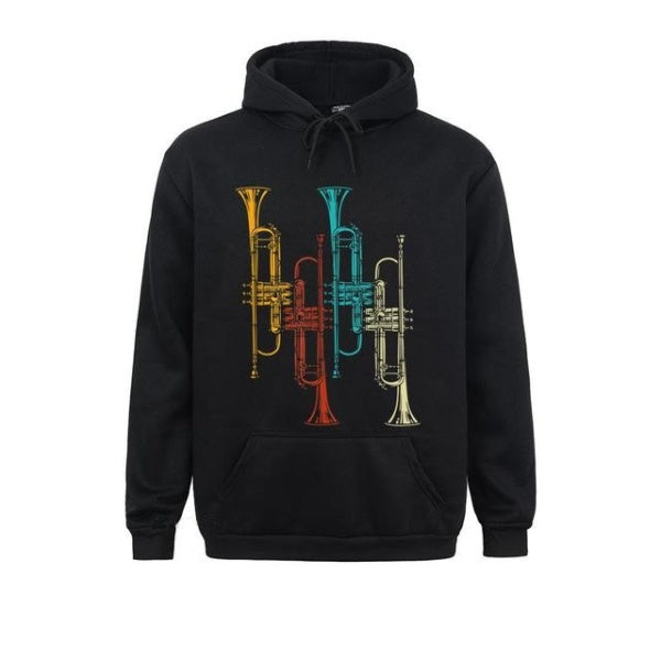 Retro Jazz Music Trumpet Hoodie