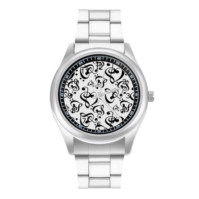 Music Note Pattern Quartz Watch